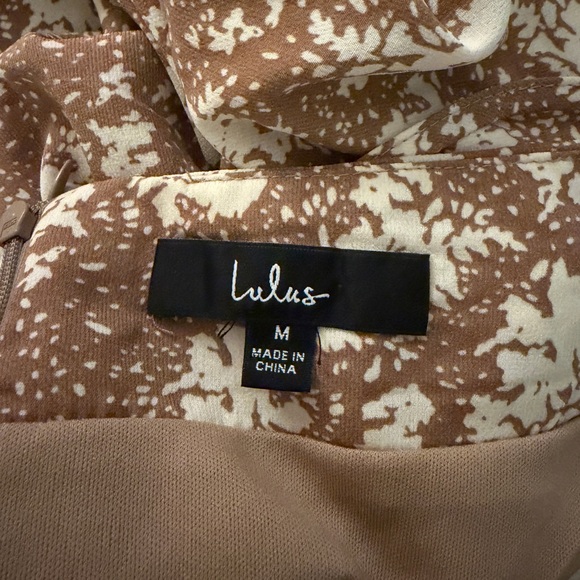 Lulu's Brown and Cream Floral Patterned Maxi Dress - Picture 3 of 3